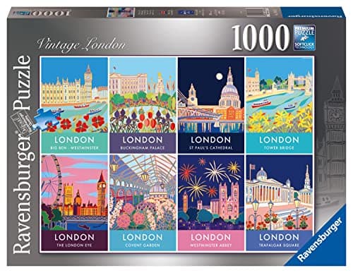 Image of Ravensburger Vintage London 1000 Piece Jigsaw Puzzle for Adults & Kids Age 12 Years Up - England, UK