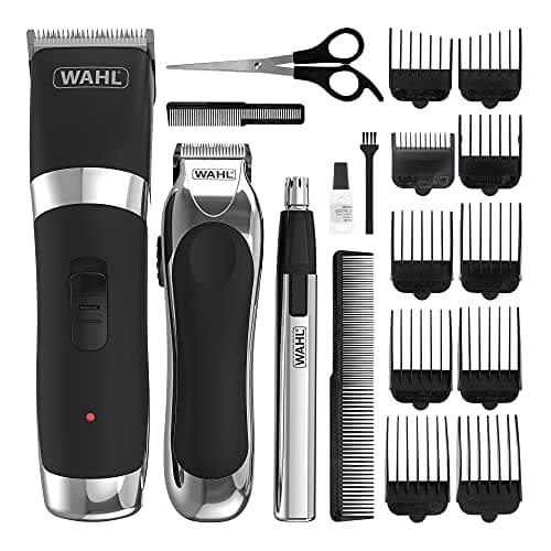 Image of Wahl Cordless Clipper & Trimmer Gift Set, Cordless Grooming Set, Hair Clippers for Men, Men’s Beard Trimming, Nose Ear & Brow Trimmer, Male Grooming Set