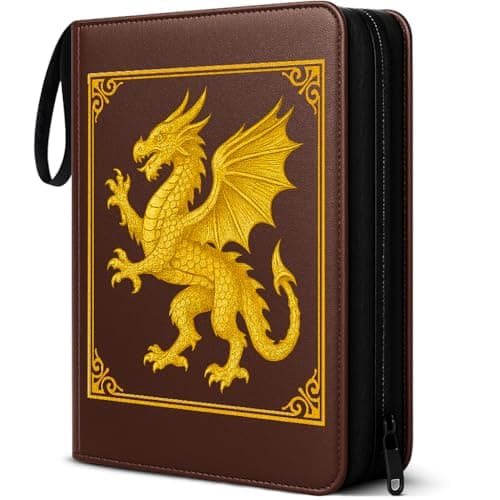Image of 4 Pocket Trading Card Binder, 50 Pages 400 Cards, PU Leather Trading Cards Album Folder for MTG, TCG, Pokemon Yu-Gi Oh, Basketball Sports Cards, Game Cards (UK Company)