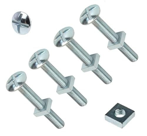 Image of TERF® M8 X 100mm Roofing Bolt with Square Nut M8 (8mm) X 100mm Cross Slotted Mushroom Head with Square Nut - Pack of 4