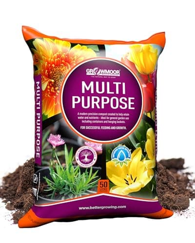 Image of Growmoor Multi-Purpose Compost for Use All Around the Garden – Promotes Healthy Growth, Vibrant Flowers & Strong Roots – 50L