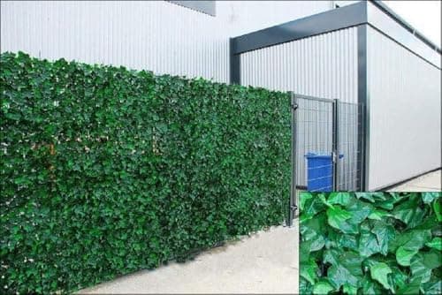 Image of Welsh Green Screen Ivy Artificial Screening Leaf Hedge Panels on Roll Privacy Garden Fence Green Colour 1m x 3m