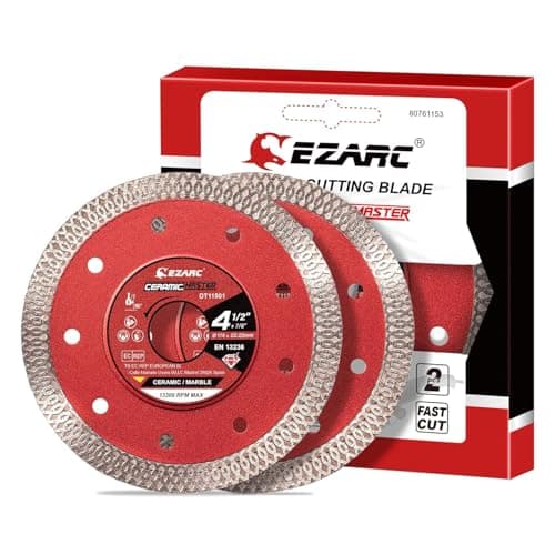 Image of EZARC 115mm Diamond Cutting Discs, Super Thin Fast Diamond Saw Accessory for Angle Grinder, 115mm Cutting Wheel for Porcelain, Granite, Marble, Tiles and Ceramics (2-Pack)