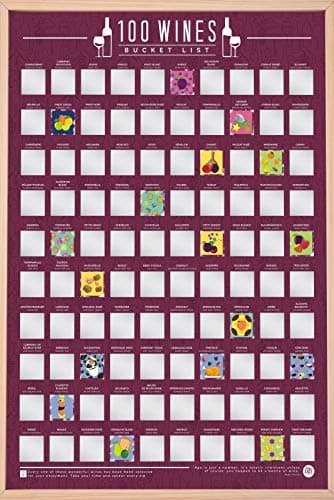 Image of Gift Republic 100 Wines Scratch Poster, Bucket List, A2