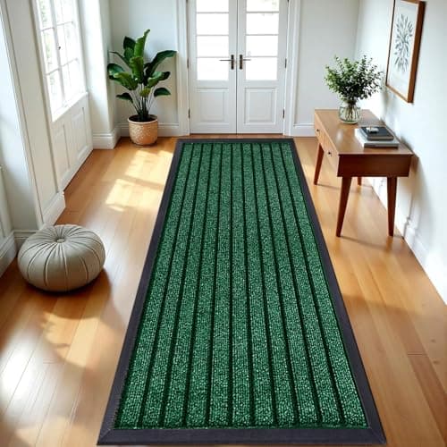 Image of B&B Doormats, Door Mats Outdoor Indoor, Non Slip mat Entrance Rug, Indoor Floor Mat, Dirt Trapper Door Mat Outdoor Mat for patio, Multi Purpose Doormats (Green, 60 x 180 cm - Runner)
