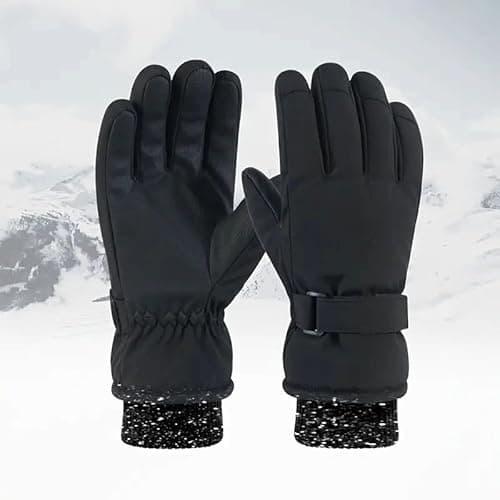 Image of SOCK-TEC Ladies Ski Gloves Touch Screen Plush Lining Waterproof Windproof Extreme Cold Weather Thermal Winter Warm Glove for Women - Skiing,Cycling,Motorcycle,Running,Outdoor Sports (Black, One Size)