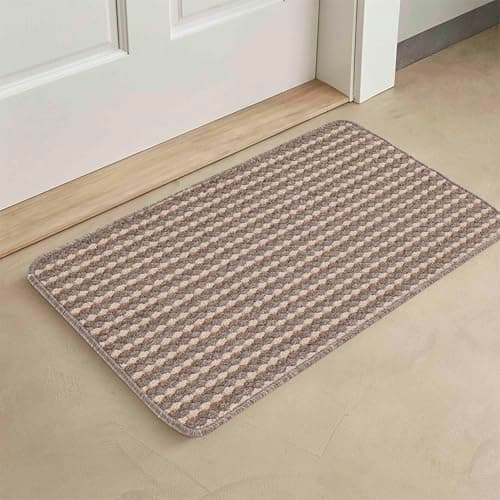Image of Rugs by Desire Eden Washable door mat Kitchen mat - Floor mat Door Dirt Trapper - Non Slip Door mats indoor - Beige, 40x60 cm