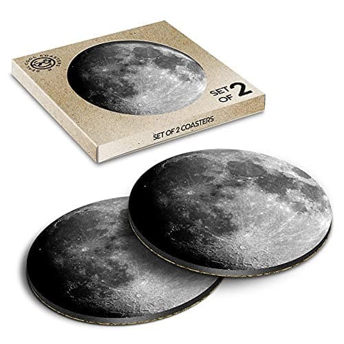 Image of 2 x Eco Boxed Cork Coasters - Moon Planet Space NASA Drink Cup Mug Glass Table Mat #8939