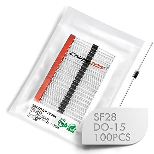 Image of (Pack of 100 Pieces) Chanzon SF28 Super Fast Recovery Rectifier Diode 2A 600V 35ns DO-15 (DO-204AC) Axial 2 Amp 600 Volt Electronic Diodes