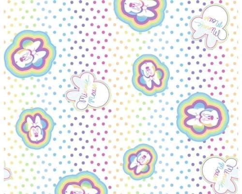 Image of Little Johnny - Disney Minnie Mouse Mickey Mouse Cotton Fabric 150cm (100% Cotton - Ideal for Children's Crafts, Quilting, Sewing, Upholstery, Patchwork) (Rainbow Spots) (Sold by The Metre Pre-Cut)