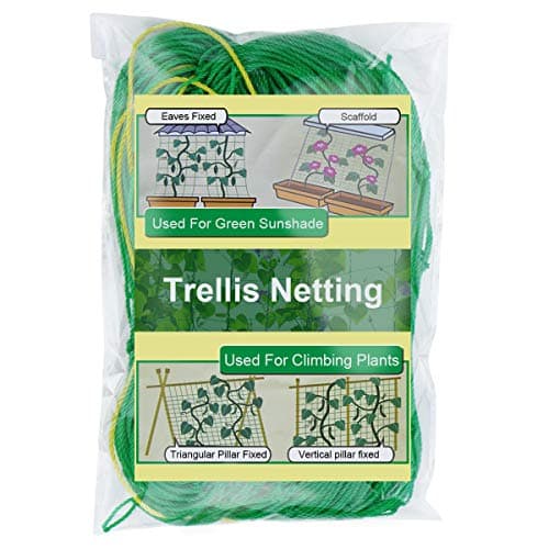 Image of Zivisk Pack of 2 Pea Netting, Climbing Plant Supports Garden Trellis Netting, Heavy Duty Mesh for Bean, Sweet Peas, Cucumber, Tomato, Vegetables, Fruit, Vine - 0.9 x 1.8m
