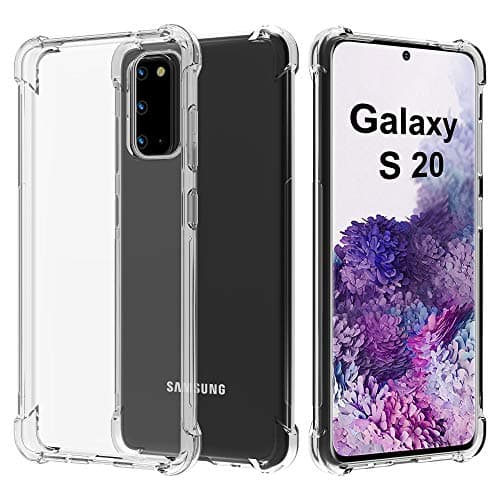 Image of Migeec Case for Samsung Galaxy S20 Clear Protective TPU Cover with Raised Camera Protection, Shock-Absorbent Corners, Slim Fit Phone Case Transparent Design