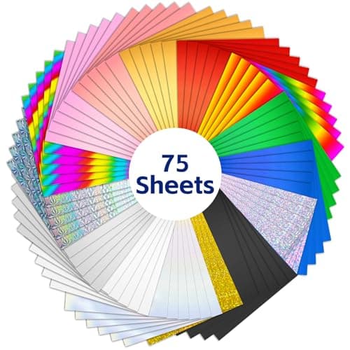 Image of Amentalove 75 Sheets Toner Reactive Foil, 11.4x8.2inch Deco Foil Transfer Sheets,Transfer Foil Paper, 15 Colors A4 Foil Paper Sheet for Laser Printer DIY Craft Embossing Scrapbooking Cards Making