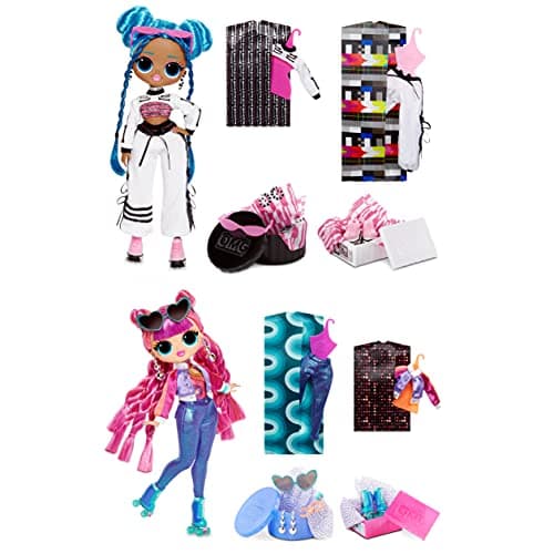 Image of LOL Surprise OMG Fashion Doll 2-Pack ROLLER CHICK & CHILLAX - Exclusive Dolls with 40 Surprises Including Fashions & Accessories - Reusable Packaging Playset - Series 3 - Collectable For Kids Age 4+