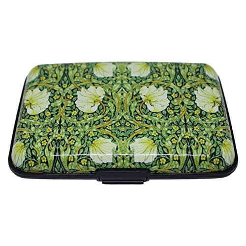 Image of UK Phoenix Women Credit Card Holders Paisley Designs & ID Cases RFID Theft Protectors Anti Scan Aluminium for Debit Driving Licence Business Cards Strong Wallet (Green - WILLIAM MORRIS)