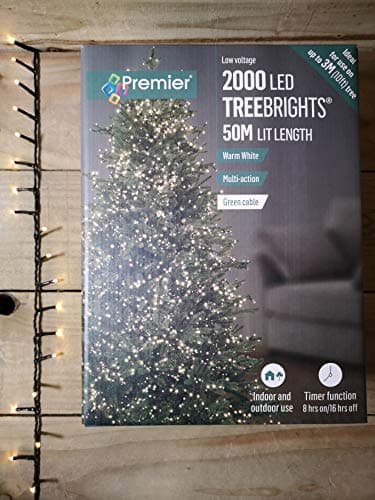 Image of Set of 2,000 Warm White LED TreeBright Christmas Lights with optional 8hr on/16h off Timer