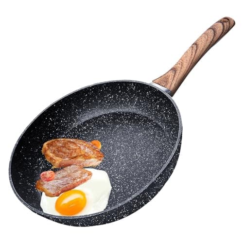 Image of HIYAA Frying Pan 28cm, Non Stick Frying Pan with Sturdy Handle-Anti-Scratch Anti-Stain Small Frying Pan Non Stick, Cast Aluminium Stone Skillet Pan for Induction Hobs, PFOA Free