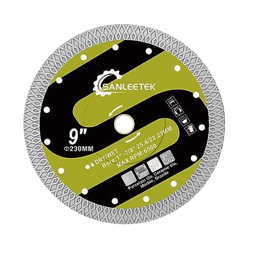 Image of Diamond Cutting and Grinding Discs 230mm - X Mesh Disc Cutter Diamond Blade for Ceramic Tile Porcelain Marble Granite Artificial Stone SANLEETEK