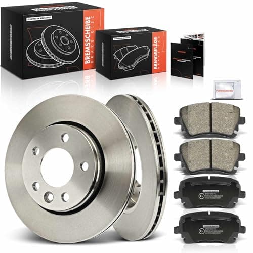 Image of Frankberg Brake Kit incl. 2x Brake Disc + 4x Brake Pad Rear Compatible with M.u.l.t.i.v.a.n VI SGF SGM SGN SHM SHN Replace# 7H0698451C