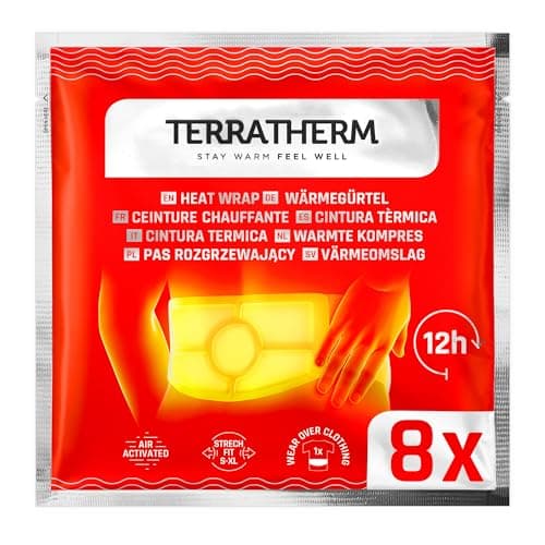 Image of Terratherm Heat Warming Belt – 12 Hours of Soothing Deep Warmth – Size S-XL, 3 or 8 Pieces - air Activated, Purely Natural - Ideal for Lower Back and Abdomen – Wrap Patches - 8 Pieces
