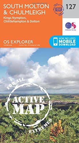 Image of South Molton & Chulmleigh Map | Weatherproof | Kings Nympton, Chittlehampton & Dolton | Ordnance Survey | OS Explorer Active Map 127| England | Walks | Hiking | Maps | Adventure