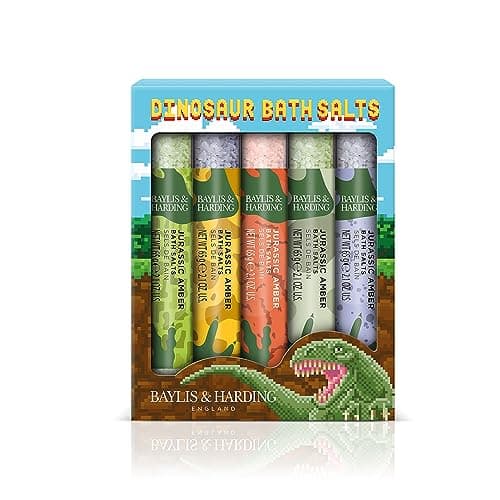 Image of Baylis & Harding Dinosaur 5 Test Tube Bath Salts Gift Set (Pack of 1) - Vegan Friendly