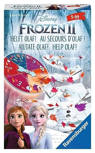 Image of Ravensburger 20528 Disney Frozen 2 Helps Olaf, Gift Game for 2-4 Players, from 5 Years, Compact Format, Travel Game, Gambling Game