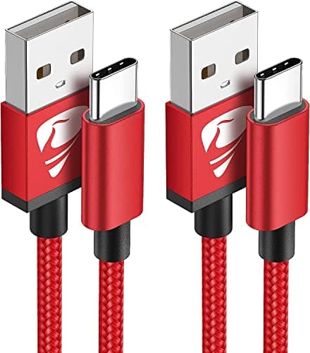 Image of USB C Charger Cable 3M 2Pack Type C Charger Fast Charging 3A Lead Nylon Braided for Samsung Galaxy S22 S21 S20 S10 S9 S8 A12 A20e A40 A51 A70,Huawei P30 P20,Google Pixel 6,Xiaomi,Sony Xperia,Switch