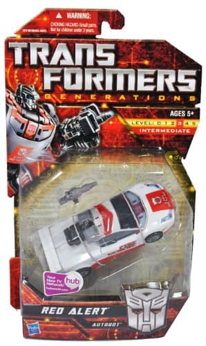 Image of Transformers Generations Series Deluxe Class 6 Inch Tall Robot Action Figure - RED ALERT with Pulse Pistol (Vehicle Mode: Rescue Vehicle)