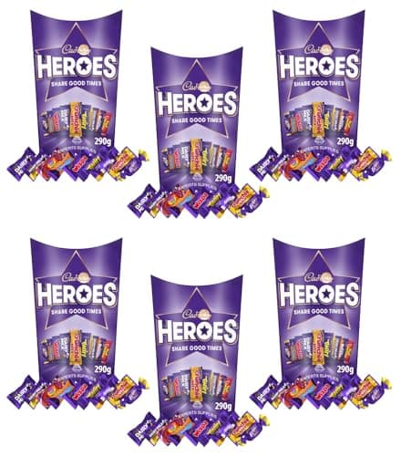 Image of Dairy Milk Heroes & Roses Chocolate Box 290g & NewCelebrations Chocolates Box 300g, An Assortment of Chocolates Perfect For Christmas & New Year (x6, Heros Chocolate Box)