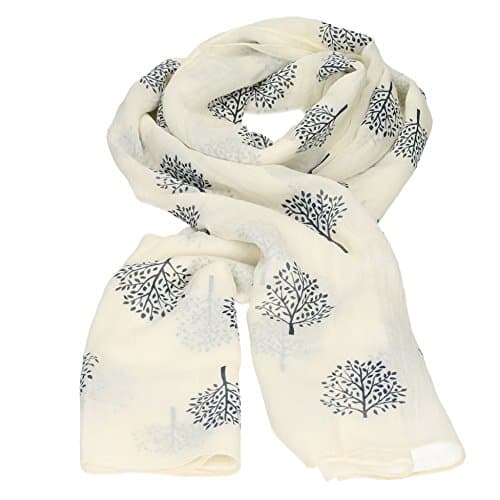 Image of SwankySwans Mulberry Tree Celebrity Designer Scarf Womens Scarf Shawl Wrap Ladies Long Scarf - White