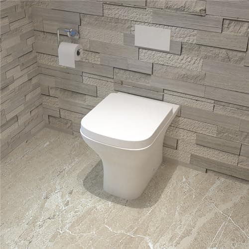 Image of MYB Bathroom Back to Wall Square Toilet BTW Pan Cloakroom Soft Close Seat WC Modern