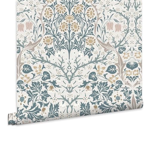 Image of William Morris at Home Blackthorn Daydream Wallpaper | Paste the Wall | Blue Floral | Eco-Friendly