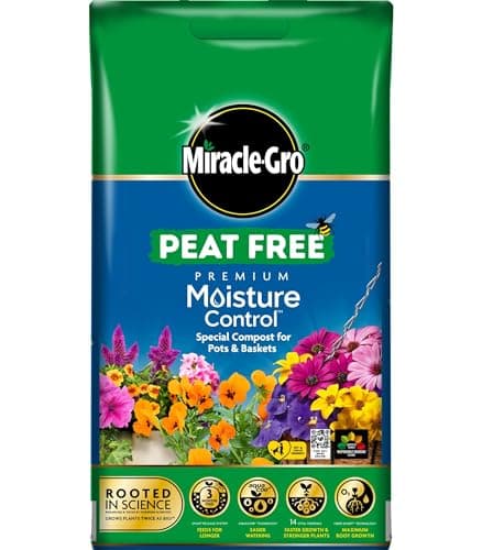 Image of 20L Miracle Gro Moisture Control Compost, Peat Free Multi-Purpose Fertilisers, Gardening Soils for Outdoor and Indoor Planting, Small to Large Plants