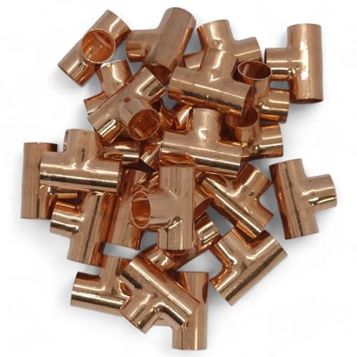 Image of DURAPLAST UK 15mm End Feed Copper Equal TEE Pack of 25
