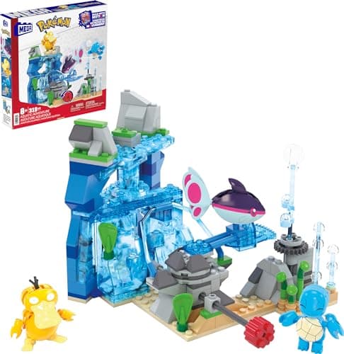 Image of MEGA Pokémon Building Toys Set Aquatic Adventure with 319 Pieces, 2 Poseable Characters, for Kids, HXF79