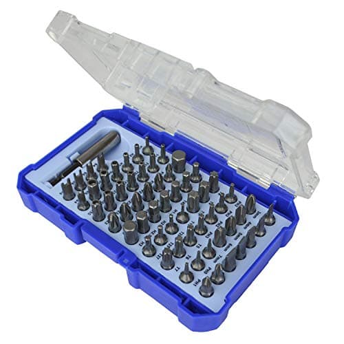 Image of Faithfull FAISBSET61 61 Piece Screwdriver Bit Set Including, Slotted, Pozidriv, Phillips, Hex, Star (Torx), Tamperproof, Hex Security and Spanner Drive. Plus 1/4in Magnetic Bit Adaptor