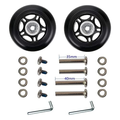 Image of LOTOWELZON 1 Pair Luggage Replacement Wheels 80mm with 6mm(0.24") Bearings Repair Kits ABEC 608zz for Suitcase and Inline Outdoor Skate and Caster Board (OD80*W24mm/3.15"*0.94'')