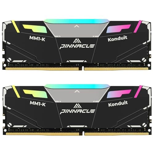 Image of Timetec Pinnacle Konduit RGB 16GB KIT(2x8GB) DDR4 3200MHz PC4-25600 CL16-18-18-38 XMP2.0 Overclocking 1.35V Compatible for AMD and Intel Desktop Gaming PC Memory Module RAM - Black