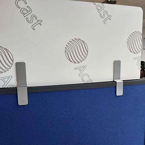 Image of Sneeze Guard Desk Panel Extension - Screen Topper - 5mm Acrylic Office Desk Guard Cough Screen (DS89+) (400mm H x 1000mm W)