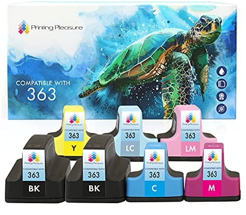 Image of Printing Pleasure 7 XL (1 SET + 1 BLACK) Compatible Ink Cartridges Replacement for 363 Photosmart 3110 3210 3210xi 3310 8250 C5180 C6150 C6180 C6280 C7180 C7280 C8180 D6160 D7260, High Capacity