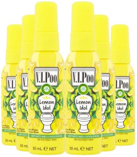 Image of Air Wick V.I.Poo Pre-Poo Toilet Spray, Lemon Idol, Pack 6 x 55ml, Toilet Freshener