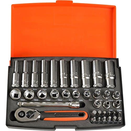 Image of Bahco SL25L Socket & Mechanical Set, Metric 1/4" Dynamic Drive, 37 Pieces