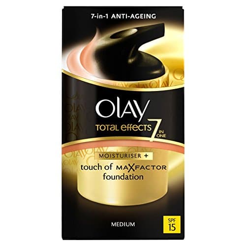 Image of 4 x Olay Total Effects 7-in-1 Moisturiser + Touch of Max Factor Foundation - Medium SPF 15 50ml