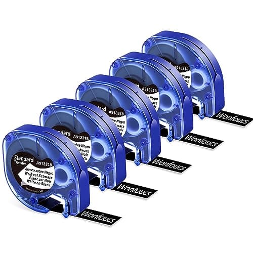 Image of Replacement for Dymo LetraTag Black Label Tape 12mm 913318 White on Black Compatible with Dymo Letra Tag LT-100H LT-100T LT-110T 200B QX50 XR 2000 Label Maker, by Wonfoucs