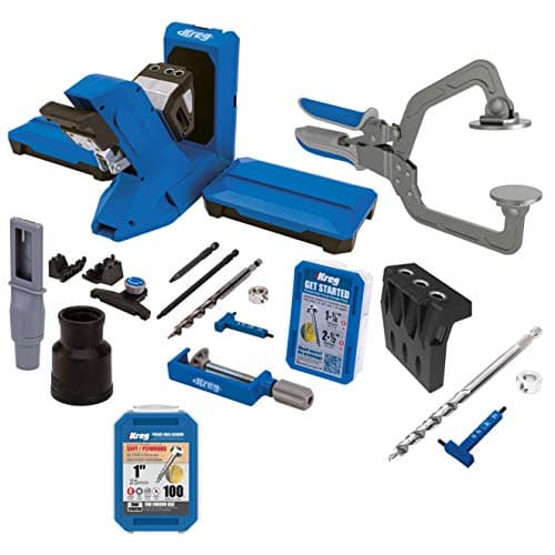 Image of Kreg Pocket-Hole Jig 720PRO with the KHC3 Face Frame Clamp KPHA730 Micro Pocket Hole Jig Kit and SPC-C1-100 1 Inch Pan Head Pocket Hole Screws 100 Count