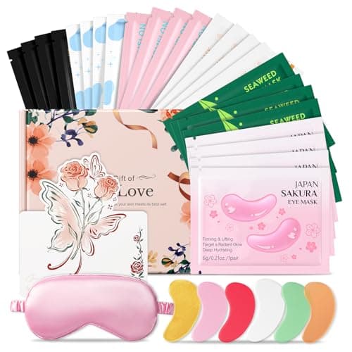 Image of 24 Pairs Under Eye Mask Set, Collagen Under Eye Gel Patches for Dark Circles, Puffiness & Fine Lines, Christmas Birthday Pamper Gifts for Women Teenage Girls, Self Care, Travel TSA-Friendly Sized