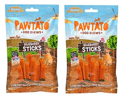 Image of Benevo (2 Pack) Pawtato Blueberry Stick Dog Chews 120g