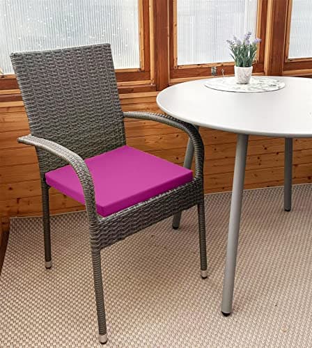 Image of Roseley Waterproof Chair Cushion With Ties Outdoor Seat Pad Removable Water-Resistant Cover Durable Comfy Patio Garden Lawn Seating [Pink, 50 x 44 x 4cm]