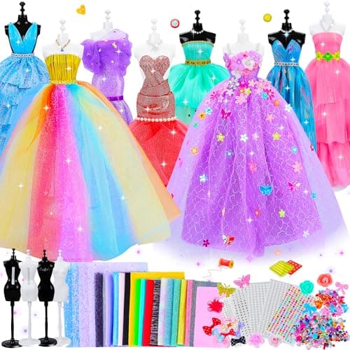 Image of GOLMUD 1000+ Fashion Designer Kit for Girls, Sewing Kit with 4 Mannequins, DIY Art & Craft Activity for Kids, Girl Toys for Age 3 4 5 6 7 8 9 10 11 12+ Year Old Gifts